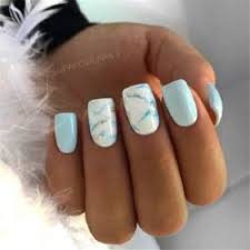 First colour your nails with a base white paint. Light Blue Nails The Best Images Bestartnails Com