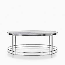 Coffee Table Grey Marble Chrome