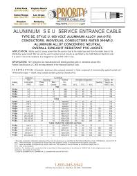 Aluminum S E U Service Entrance Cable