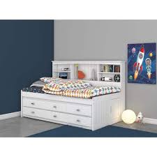 Casual White Twin Size Bookcase Daybed