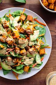 This simple spinach salad is the perfect accompaniment to pretty much anything. Marinated Tofu Avocado And Spinach Salad I Love Vegan