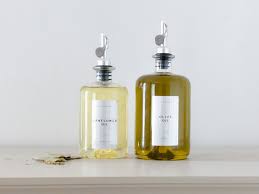 Glass Bottles Olive Oil Vinegar With