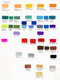 Holbein Gouache Color Chart Painted As A Beginner To