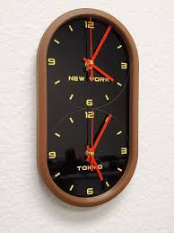 Dual Time Zone Wall Clock Customize