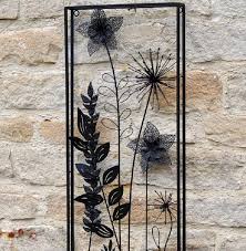 Metal Framed Flower Wall Art 30 X 91