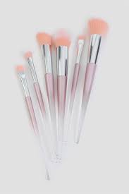 ardene 6 pack makeup brushes in silver