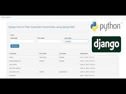 The following is a simple syntax for the update() method of the django queryset. Django How To Filter Querysets Dynamically Using Django Filter Youtube