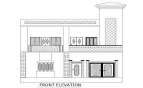 Autocad 2d House Elevation Drawing gambar png