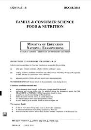 bgcse food and nutrition past papers