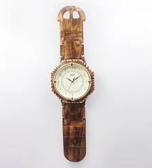 Wooden Wall Clock In Wrist Watch Style