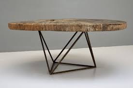 Tree Trunk Coffee Table With Geometric