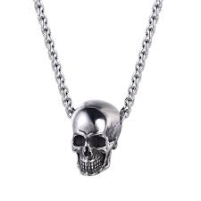 u7 skull head pendant necklace