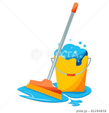 bucket cleaning concept realistic mop