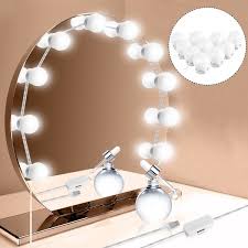 Hollywood Style Led Vanity Mirror Lights Kit With Dimmable Light Bulbs Lighting Fixture Strip For Makeup Vanity Table Set In Dressing Room Mirror Not Include Wish