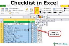 checklist in excel exles how to