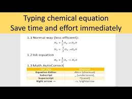 Word Chemical Formula Reaction Arrows