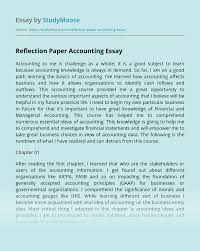 Check what a reflection paper is and how it differs from other academic papers. Reflection Paper Accounting Free Essay Example
