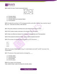 Class 12 Chemistry Worksheet On Chapter