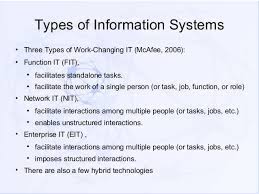 Try to improve the productivity of employees who need to process data and information. Information Systems