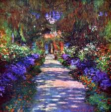 Garden Path At Giverny By Claude Monet