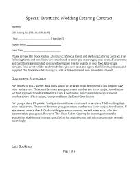 Wedding Catering General Terms And Conditions Template Of