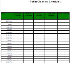 6 Toilet Cleaning Checklist Templates Word Excel Fomats