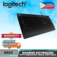 This membrane keyboard is colorful and comprehensive, but it's still relatively expensive for something that feels an awful lot like a standard office model. Logitech G213 Gaming Keyboard With Dedicated Media Controls 16 8 Million Lighting Colors Backlit Keys Spill Resistant And Durable Design Black Lazada Ph