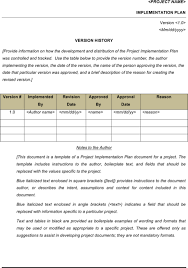 Download Sample Project Implementation Plan Templates For