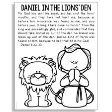What does the account of daniel and the lion's den show us about god? Daniel In The Lions Den Bible Story Coloring Page Religious Craft Activity