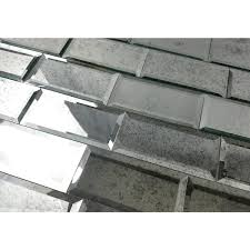 Abolos Reflections Antique Silver Beveled Subway 3 In X 6 In Glass Mirror L And Stick Decorative Tile 11 Sq Ft Case Antique Silver Polished