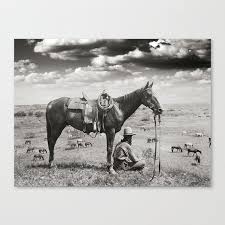 Texas Cowboy Photo Horse Wran Gler