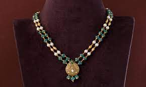 golden pearl necklace designs