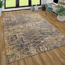 Blaue teppiche online kaufen bei topteppiche.de! Teppich Wohnzimmer Vintage Muster Braun Blau Teppichcenter24