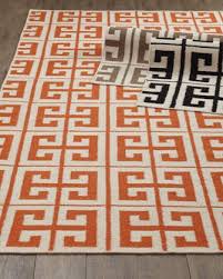oran greek key flatweave rug i horchow