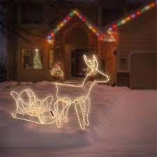 Led Decoration Reindeer With Sleigh