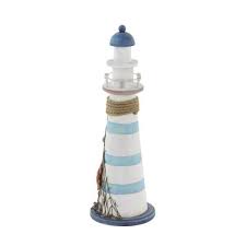White Wood Coastal Lighthouse Sculpture