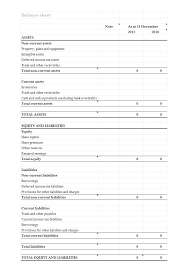 Sample Balance Sheet Excel Template Report Form