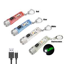 Đèn Pin Mini Có Khóa UV LED Đỏ Đèn Pin Sạc USB Chiến Thuật Móc Khóa Túi Đèn  Chống Thấm Nước Nhẹ Dành Cho Cắm Trại Ngoài Trời|