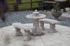 Japanese Stone Benches Table Patio