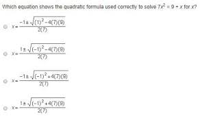 Which Equation Shows The Quadratic