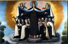 Patrocinio de la Virgen del Carmen a los santos de la Orden | Mediateca INAH