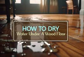 how to dry water under a wood floor