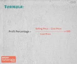 how to calculate profit percene