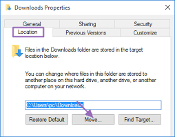 move s folder from c drive to d