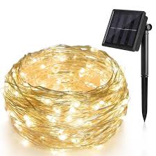 led solar copper wire string lights
