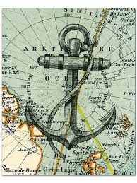 Nautical Map Anchor Print Anchor Poster Nautical Wall