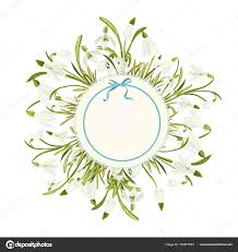 Spring Floral Abstract Template Background With Snowdrop Flower And