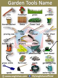 gardening tools name in english with