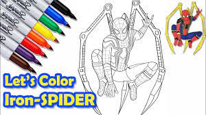 Iron spider coloring pages captain america and spiderman. Iron Spider In The Avengers Infinity War Coloring Pages Sailany Coloring Kids Youtube