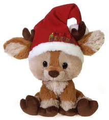 Teddy bears and stuffed animals. Sitting Merry Christmas Reindeer Stuffed Animal With Santa Hat 9 5 Fiesta Plush Friends